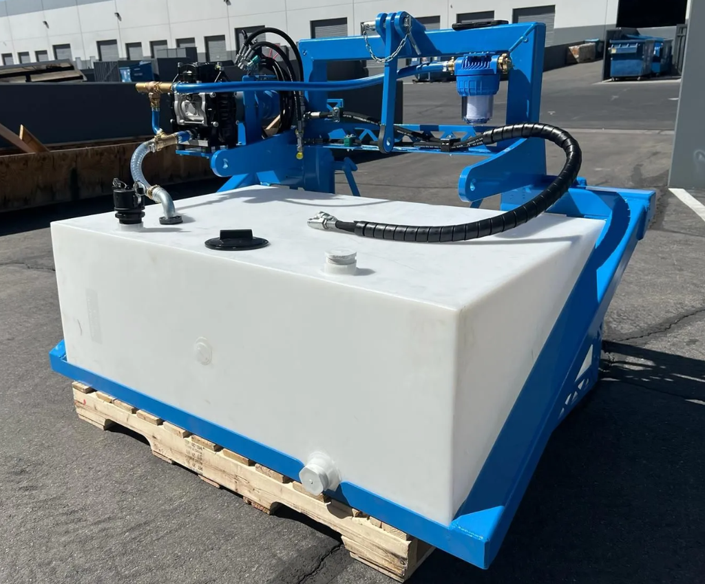 Skid Steer Sunbrush Adapter with 141-Gallon Tank & Pump Mount